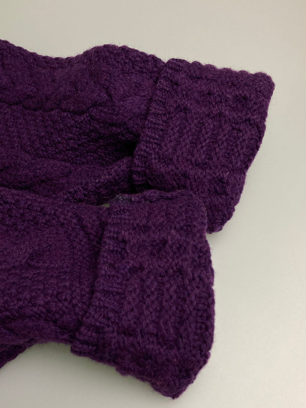 【中古品】【メンズ】 ARANCRAFTS アランクラフト KNIT HOODIE ニット フーディー パーカー セーター フルジップ メンズ アウター 146-251212-em-20-min サイズ:XL カラー:パープル 万代Net店