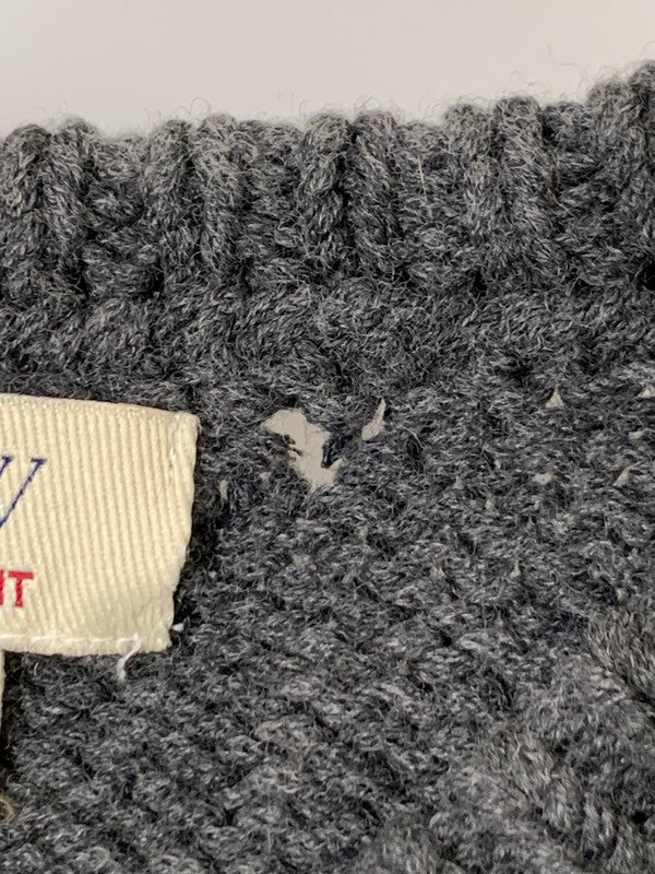 【中古品】【メンズ】 ジェイクルー 00’s HANDKNIT CABLE WOOL KNIT 00年代 ハンドニット ケーブル ウールニット トップス 146-251007-kk-50-min サイズ:L カラー:チャコール 万代Net店