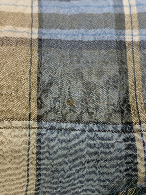 【中古品】【メンズ】 BURBERRY LONDON バーバリーロンドン CHECK S/S SHIRT チェックショートスリーブシャツ 半袖シャツ トップス 141-260623-yn-33-min サイズ:M カラー:ベージュ系/ライトブルー等 万代Net店