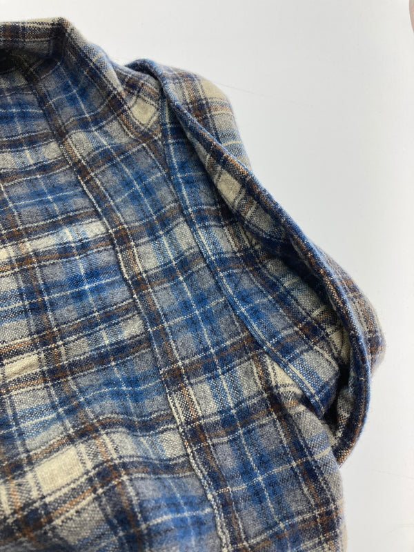 【中古品】【メンズ】 PENDLETON ペンドルトン 70'S 片ポケ WOOL SHIRT 70年代 ウールシャツ 長袖 トップス 146-251025-cn-9-min サイズ:M カラー:ブルー系×ブラウン系/チェック柄 万代Net店