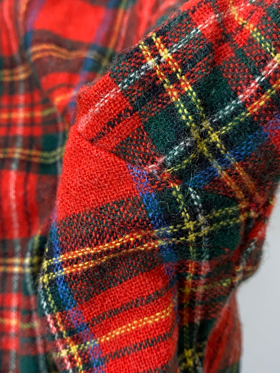 【中古品】【メンズ】 DUXBAK ダックスバック 60S WOOL CHECK SHIRT ウールチェックシャツ トップス 146-251102-zi-18-min サイズ:S カラー:レッド系 万代Net店