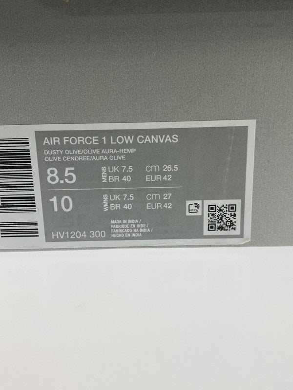 【中古美品】【メンズ】 NIKE ナイキ AIR FORCE 1 LOW CANVAS HV1204-300 エアフォース1 ロー キャンバス スニーカー 靴 160-251030-jt-05-min サイズ:US 8.5 26.5cm カラー:DUSTY OLIVE/OLIVE AURA-HENP 万代Net店