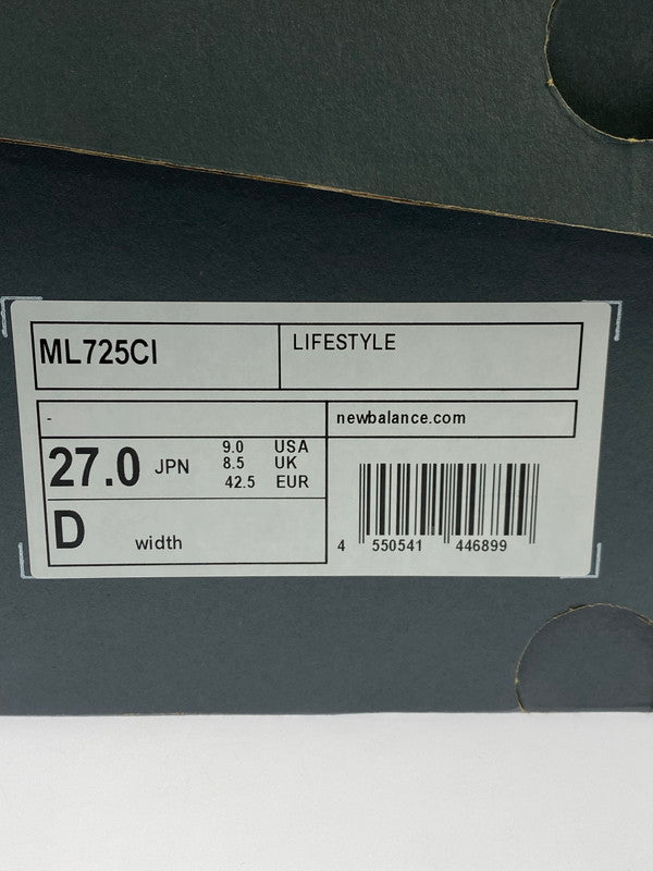 【中古美品】【メンズ】 NEW BALANCE ニューバランス ML725CI 靴 シューズ スニーカー 163-251108-AS-16-min サイズ:27cm カラー:ホワイト/グレー 万代Net店