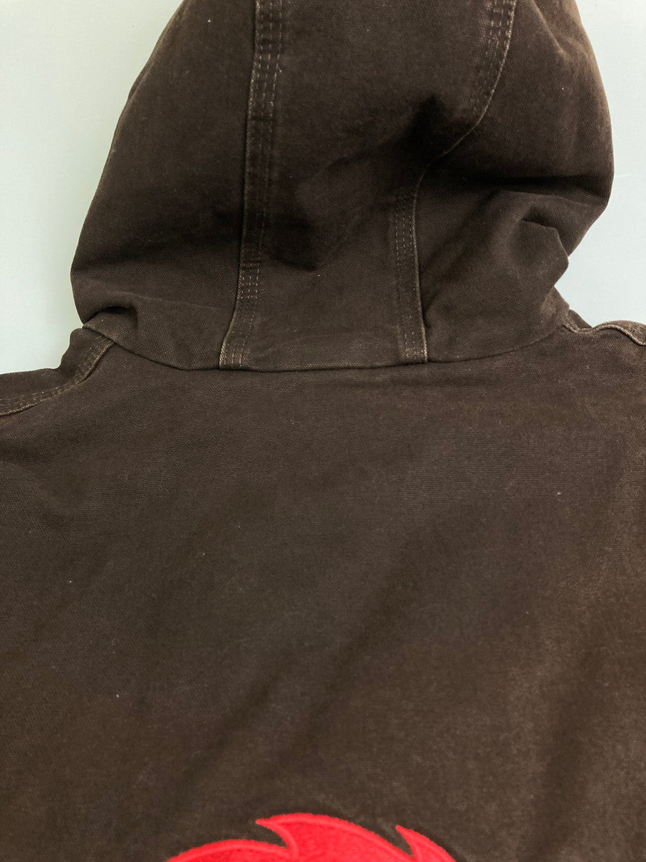 【中古品】【メンズ】 Carhartt カーハート 00S COMPANY LOGO ACTIVE JACKET BROWN アクティブジャケット アウター 146-251114-AS-2-min サイズ:2XL カラー:ブラウン 万代Net店