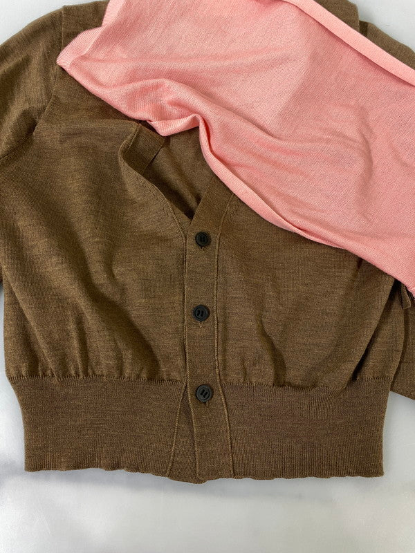 【中古品】【レディース】 TOGA ARCHIVES トーガ アーカイブス WOOL CARDIGAN ウール カーディガン TA52-X0019 トップス 170-260918-hu-26-min サイズ:38 カラー:ブラウン/ピンク 万代Net店