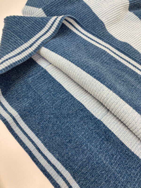 【中古品】【メンズ】 フィンガリン 25SS CORDY KNIT MEXPARKA STRIPE PD-251-KN-022 コーディーニット メキシカンパーカ ストライプ トップス 140-251120-kk-04-min サイズ:L カラー:ブルー 万代Net店