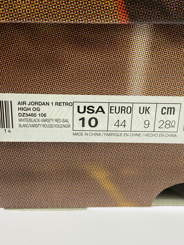 【中古美品】【メンズ】 NIKE ナイキ AIR JORDAN 1 RETRO HIGH OG BLACK TOE REIMAGINED DZ5485-106 エアジョーダン1 レトロ ハイ OG 160-251124-em-14-min サイズ:28.0cm カラー:ホワイト/ブラック/レッド 万代Net店