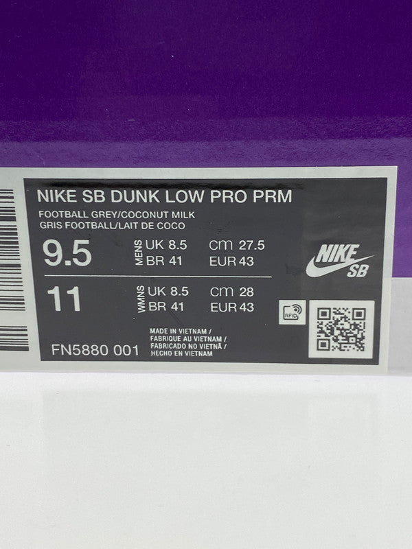【未使用品】【メンズ】 NIKE SB ナイキ スケートボーディング DUNK LOW PRO PRM FN5880-001 ダンク ロー プロ プレミアム スニーカー 靴 160-251129-kk-06-min カラー:FOOTBALL GREY/COCONUT MILK 万代Net店
