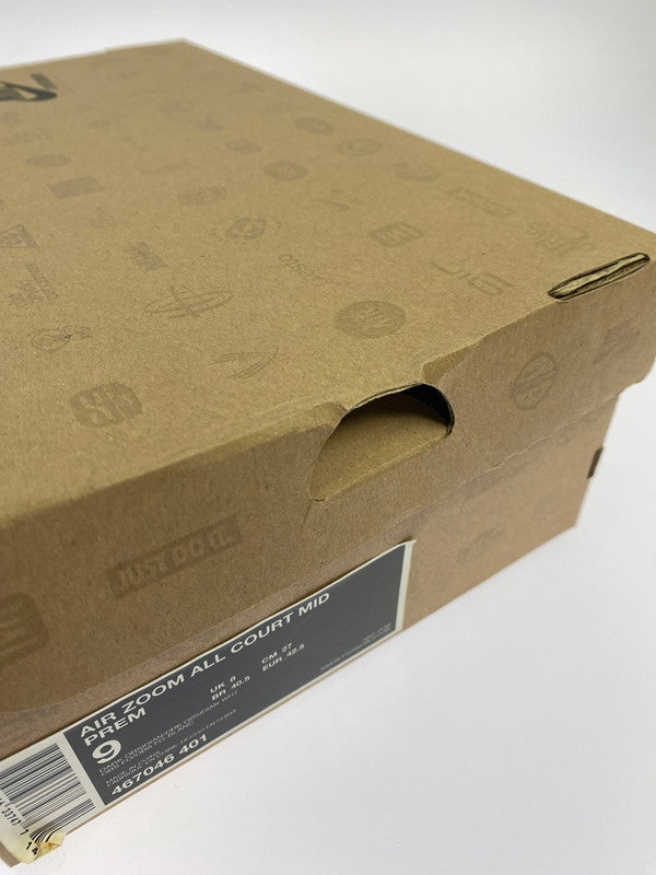 【中古美品】【メンズ】 NIKE ナイキ × uniform experiment ユニフォームエクスペリメント 別注 コラボ AIR ZOOM ALL COURT MID PREM 467046-401 エアズーム オールコート ミッド プレミアム スニーカー 靴 160-251129-kk-12-min カラー:DARK OBSIDIAN/DARK OBSIDIAN-WHT 万代Net店