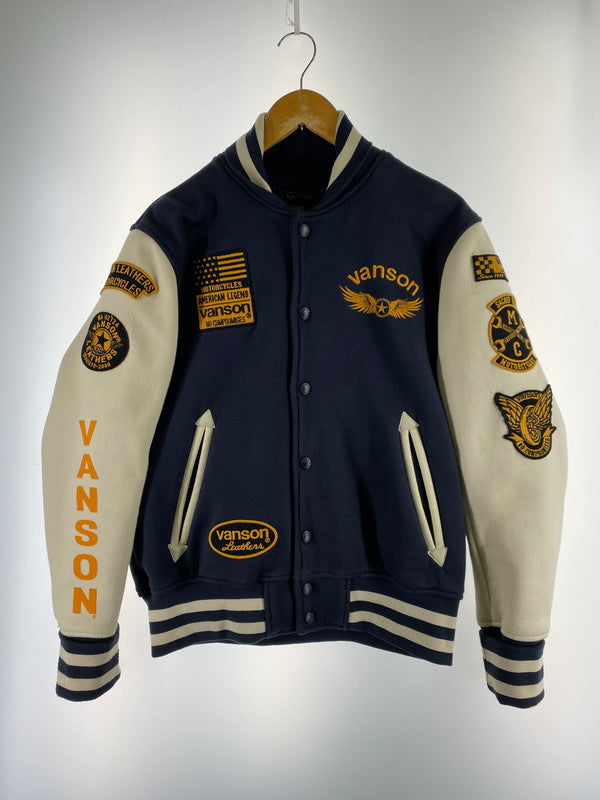 【中古品】【メンズ】 VANSON バンソン スタジャン メンズ アウター スタジアムジャンパー フード欠品 145-251205-em-45-min サイズ:L カラー:ネイビー/ホワイト 万代Net店