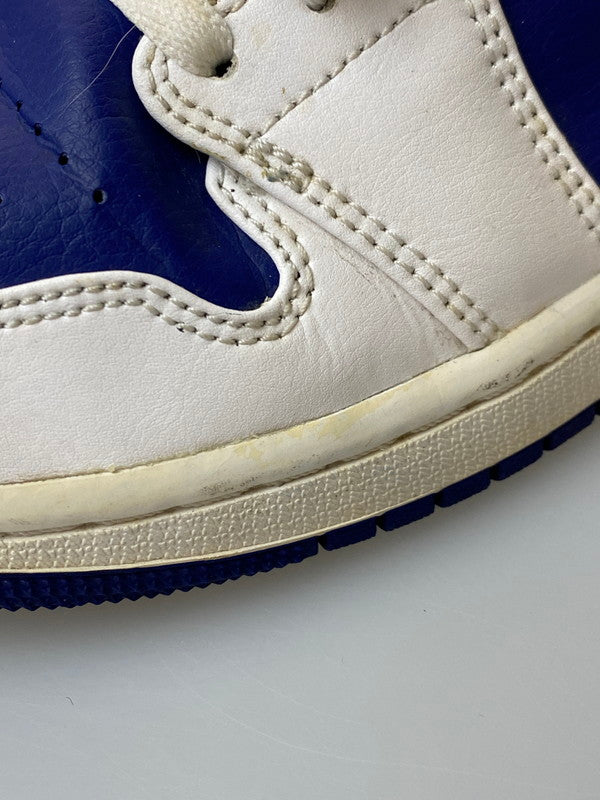 【中古品】【メンズ】 NIKE ナイキ AIR JORDAN 1 MID WHITE NAVY YELLOW 554724-131 エアジョーダン1 ミッド メンズ スニーカー 靴 シューズ 160-251216-em-29-min サイズ:26.0cm カラー:ホワイト/ネイビー/イエロー 万代Net店