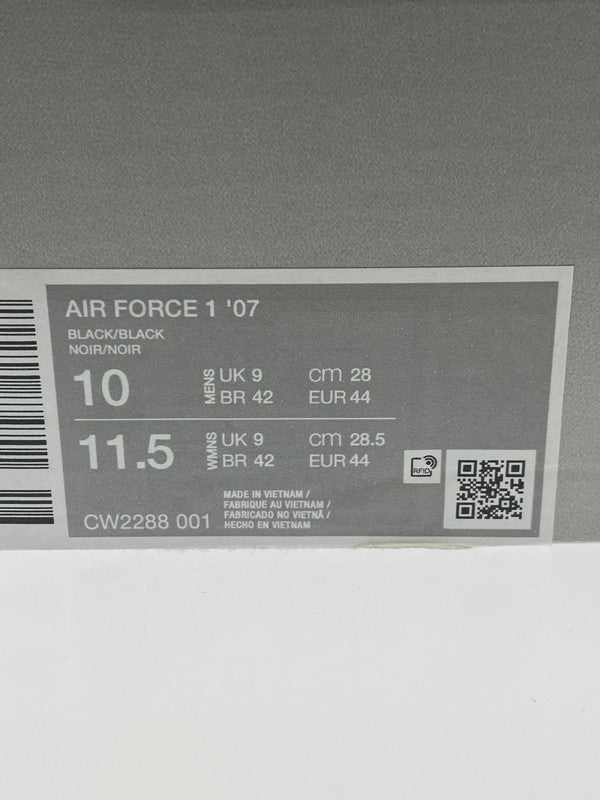 【中古美品】【メンズ】 NIKE ナイキ AIR FORCE 1 LOW '07 BLACK BLACK CW2288-001 エア フォースワン ロー 07 スニーカー メンズ 靴 シューズ 160-251218-em-03-min サイズ:28.0cm カラー:ブラック 万代Net店
