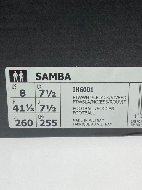 【中古美品】【メンズ】 adidas アディダス SANBA SNEAKER IH6001 サンバ スニーカー メンズ 靴 シューズ インドアコート フットボール サッカー 161-251218-em-35-min サイズ:26.0cm カラー: Cloud White / Core Black / Vivid Red 万代Net店