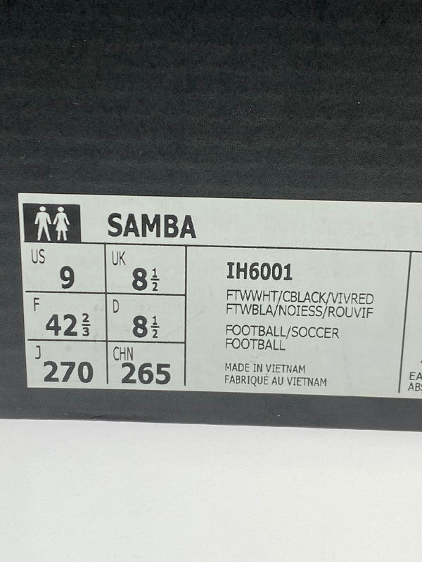 【中古美品】【メンズ】 adidas アディダス SAMBA IH6001 サンバ メンズ スニーカー サッカー フットボール 靴 シューズ 161-251218-em-38-min サイズ:27.0cm カラー:FOOTWEAR WHITE CORE BLACK VIVID RED 万代Net店