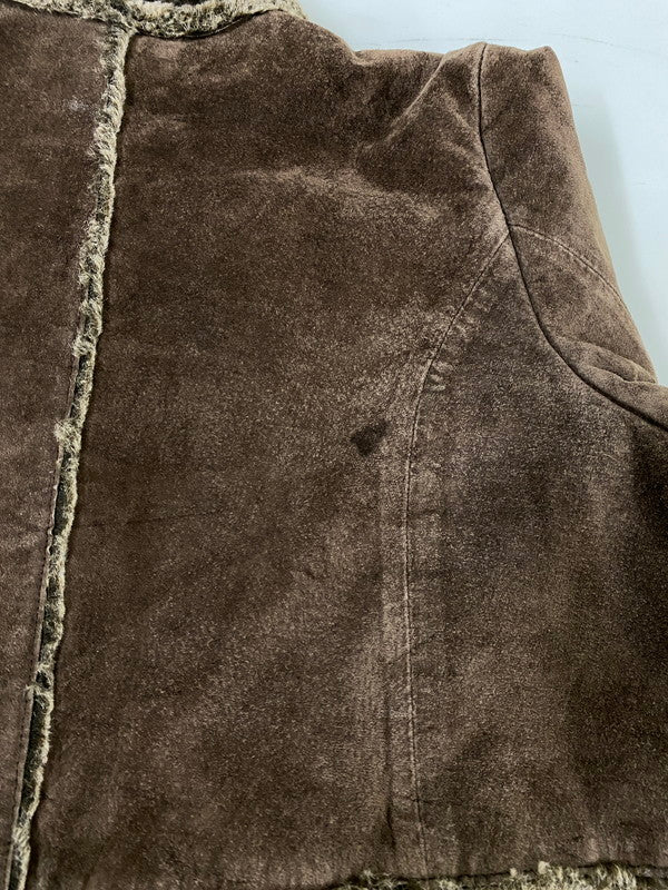 【中古品】【メンズ】 BRANDON THOMAS ブランドン トーマス MOUTON LONG COAT ムートン ロング コート アウター 146-260918-hu-36-min サイズ:L カラー:ブラウン 万代Net店