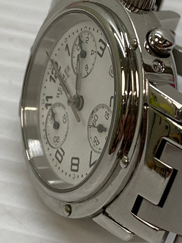 【中古品】【レディース】 HERMES エルメス クリッパー クロノグラフ CL1.310 腕時計 レディース ウォッチ 197-260115-em-25-min カラー:シルバー 万代Net店