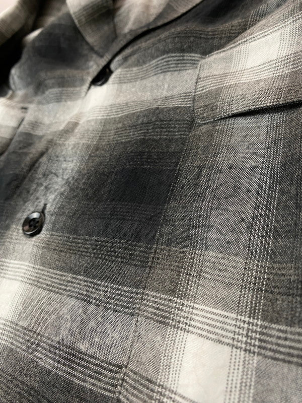 【中古品】【メンズ】 RADIALL ラディアル RAD-24SS-SH004 BELAIR - OPEN COLLARED SHIRT L S シャツ トップス 142-260114-zi-07-min サイズ:XL カラー:ブラック/グレー系/チェック柄 万代Net店