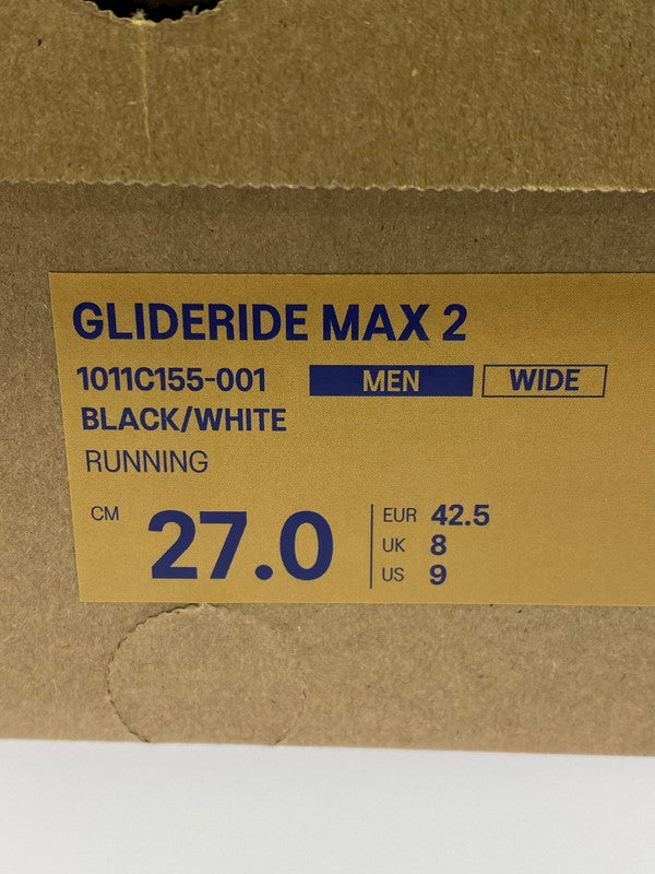 【中古美品】【メンズ】 asics アシックス GLIDERIDE MAX 2 WIDE 1011C155-001 グライドライド マックス2 ワイド スニーカー 靴 162-260206-jt-14-min サイズ:US 9 27.0cm カラー: BLACK/WHITE 万代Net店