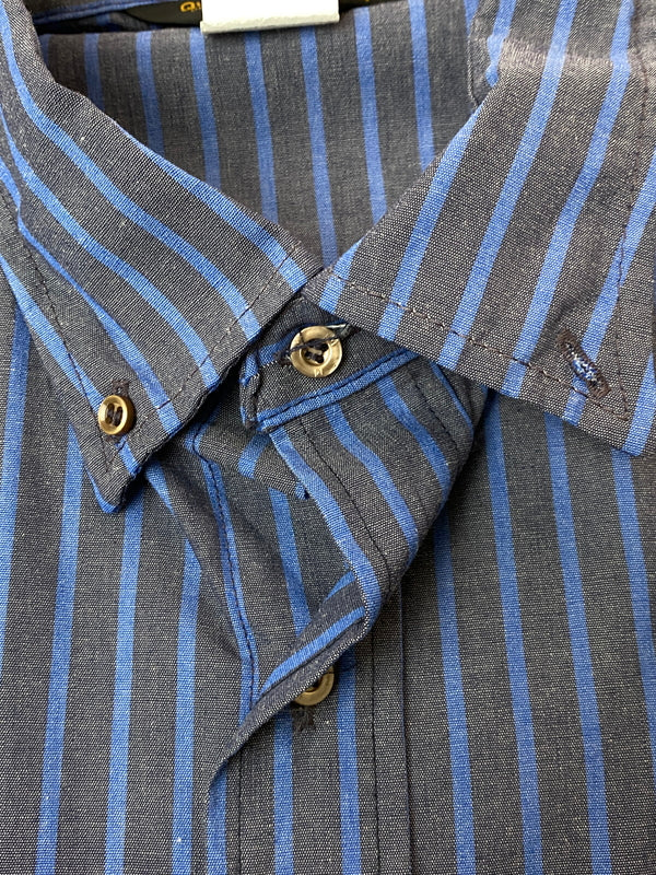 【中古品】【メンズ】 PROTEXALL プロテックスオール 80S STRIPE SS WORK SHIRT 80年代 ストライプ ワークシャツ トップス 146-260626-jt-07-min サイズ:XL カラー:ブルー/グレー 万代Net店