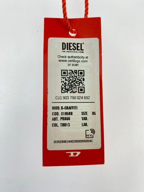 【中古品】【メンズ】 DIESEL ディーゼル B-GRAFFITI BELT X10598 Bグラフィティベルト ベルト 205-260214-SH-20-min サイズ:106.5 × 3.3cm カラー:ブラック 万代Net店