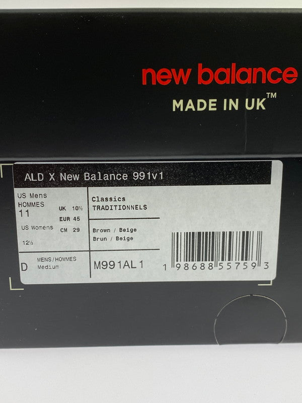 【未使用品】【メンズ】 AIME LEON DORE エメ レオン ドレ ×NEW BALANCE ニューバランス 991V1 靴 シューズ スニーカー 162-260225-AS-54-min サイズ:US11 カラー:ブラウン/ベージュ 万代Net店