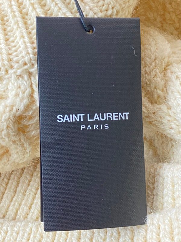 【中古品】【メンズ】 SAINT LAURENT サンローラン CABLE KNIT SWEATER ケーブルニットセーター アランセーター メンズ トップス ニット 141-260227-em-27-min サイズ:L カラー:アイボリー 万代Net店