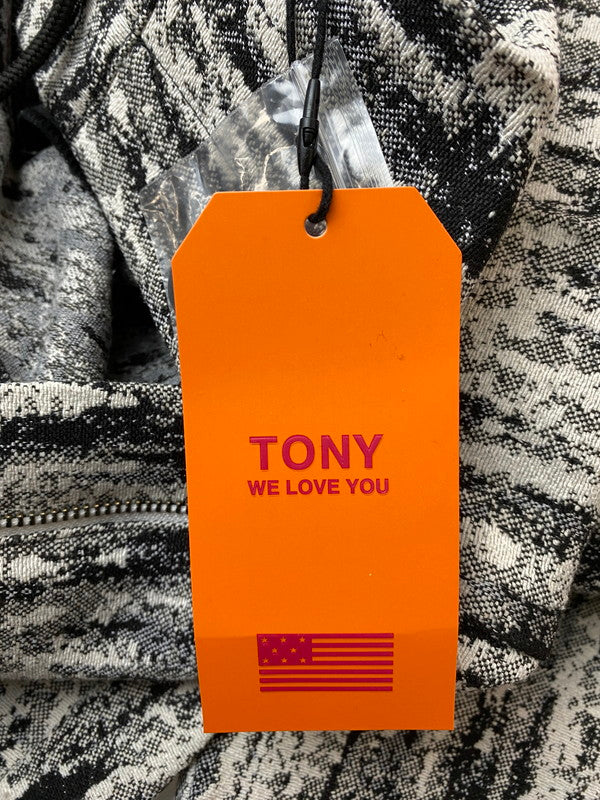 【中古品】【メンズ】 TONY TAIZSUN トニータイズサン TONY GOBELLNE FLEA PANTS 25FW-009 トニー ゴブランフレアパンツ メンズ ボトムス カスリ風 テーパード 151-260227-em-32-min サイズ:XL カラー:ブラック/ホワイト(総柄) 万代Net店