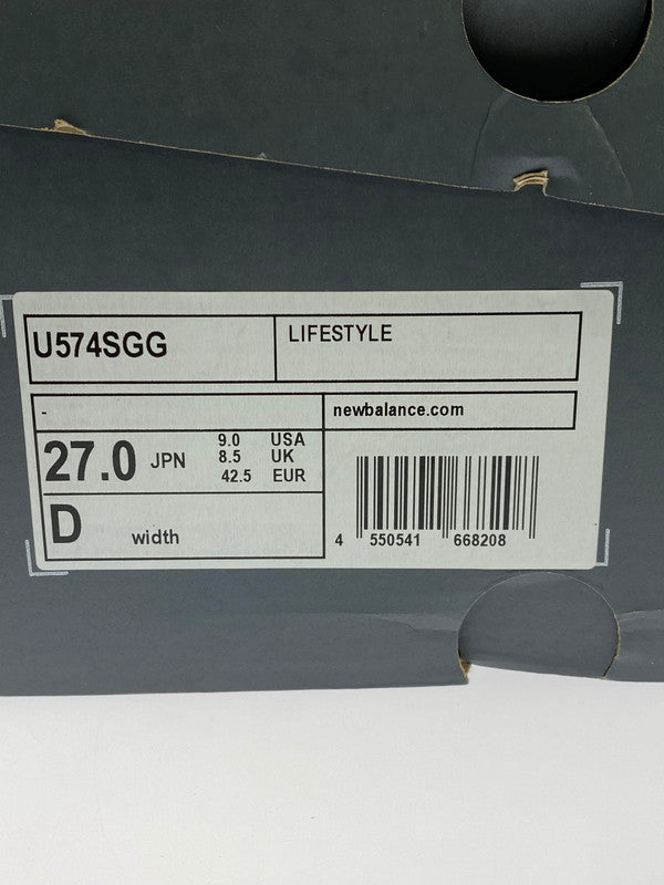 【中古美品】【メンズ】 ニューバランス U574SGG 靴 シューズ スニーカー SNEAKER 163-260320-zi-51-min サイズ:27cm カラー:ブラック/ブルー 万代Net店