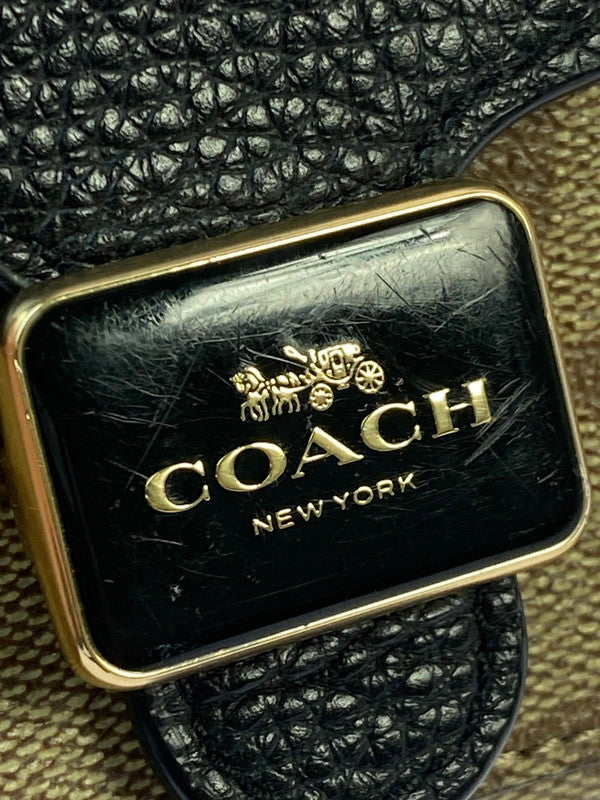 【中古品】【メンズ/レディース】 COACH コーチ PEPPER WALLET SIGNATURE CANVAS C7805 ペッパー ウォレット シグネチャー キャンバス 財布 181-260428-KS-02-min カラー:ブラウン/ブラック 万代Net店