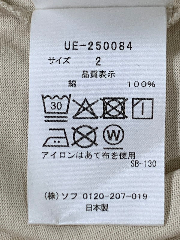 【中古品】【メンズ】 UNIFORM EXPERIMENT ユニフォームエクスペリメント UE-250084 TAKURO TAMAYAMA TWO-CIRCLE TEE 半袖Tシャツ ショートスリーブ 142-260503-AS-56-min サイズ:2 カラー:ベージュ 万代Net店