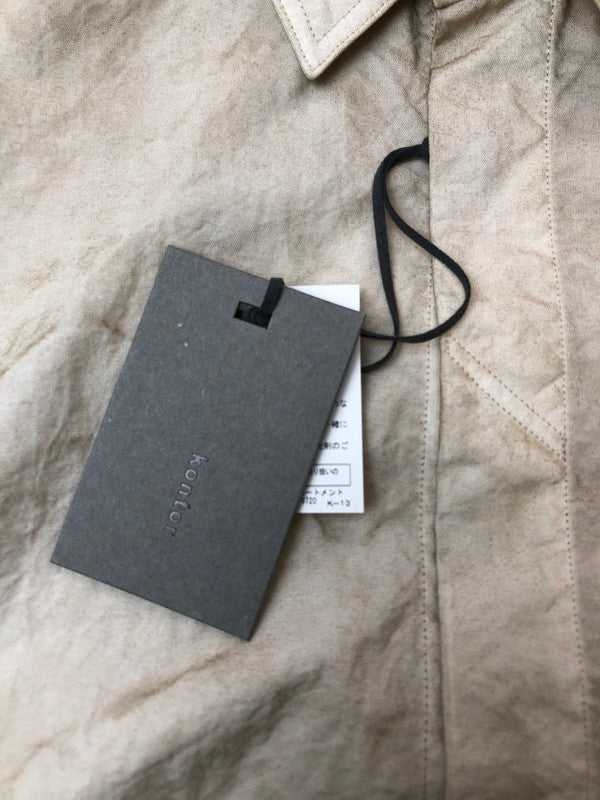【中古美品】【メンズ】 KONTOR コントール KON-SH01261 AURORA-DYED NYLON SHIRT ナイロンシャツ ロングスリーブ 140-260503-AS-14-min サイズ:2 カラー:ベージュ 万代Net店