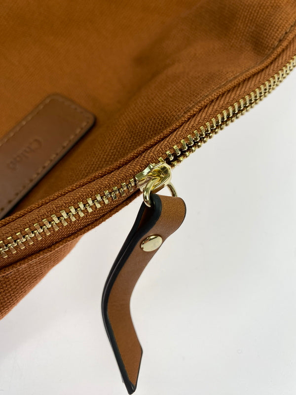 【中古品】【レディース】 CHLOE クロエ マザーズバッグ キッズ チェンジング コットン C90411.957 カバン ベビーカー用ストラップ付き 180-260521-em-12-min カラー:ブラウン系 万代Net店
