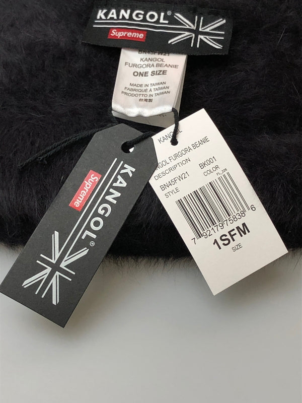【中古品】【メンズ/レディース】 KANGOL カンゴール × SUPREME シュプリーム FURGORA BEANIE BN45FW21 ファーゴラ カフ ビーニー 帽子 秋冬 アンゴラ 149-260519-em-26-min カラー:ブラック 万代Net店