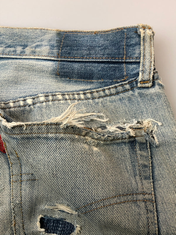 【ジャンク品】【メンズ】 LEVI'S リーバイス 66後期 501 DENIM PANT リーバイス デニムパンツ ジーンズ メンズ ボトムス 157-260520-KS-04-min サイズ:W30 L34 カラー:ライトブルー 万代Net店