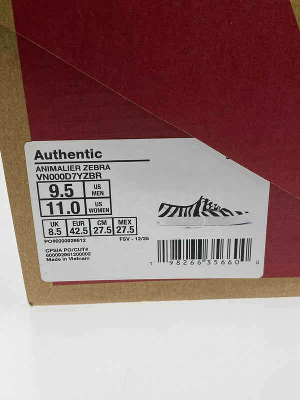 【中古美品】【メンズ】 VANS バンズ ヴァンズ AUTHENTIC VN000D7YZBR オーセンティック スニーカー 靴 162-260523-kk-09-min カラー:ANIMALIER ZEBRA 万代Net店