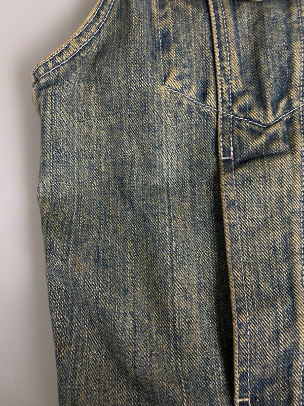 【中古品】【メンズ】 HARLEY DAVIDSON ハーレーダビッドソン CUSTOM DENIM VEST カスタム デニムベスト トップス 146-260619-yn-35-min サイズ:L カラー:インディゴ 万代Net店