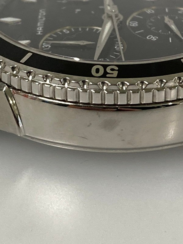 【中古品】【メンズ】 HAMILTON ハミルトン H37512731 JAZZMASTER SEAVIEW クォーツウォッチ 腕時計 197-240218-ab-11-min カラー:ブラック/シルバー 万代Net店