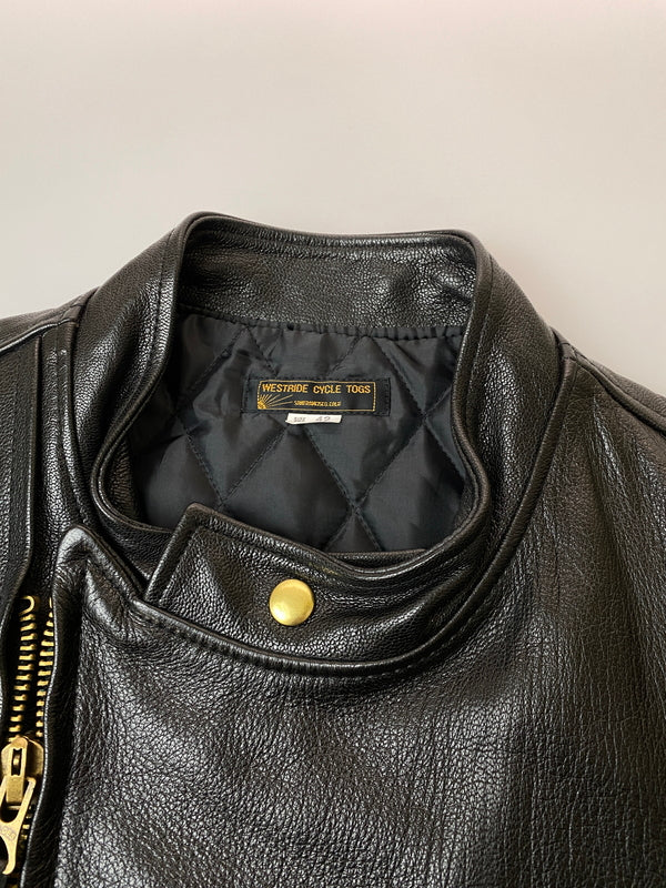 【中古品】【メンズ】 WESTRIDE ウエストライド OAK CANYON LEATHER JACKET オークキャニオンレザージャケット アウター 145-260602-yn-08-min サイズ:42 カラー:ブラック 万代Net店