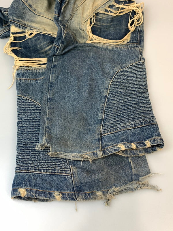 【中古品】【メンズ】 STILL WATER スティル ウォーター DAMAGE DENIM PANT ダメージ デニムパンツ メンズ ボトムス ジーンズ ジーパン 153-260612-em-05-min サイズ:M カラー:インディゴブルー 万代Net店