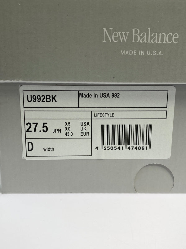 【中古美品】【メンズ】 NEW BALANCE ニューバランス U992BK ローカット スニーカー 靴 162-260618-jt-07-min サイズ:US 9.5 27.5cm カラー:ブラック 万代Net店