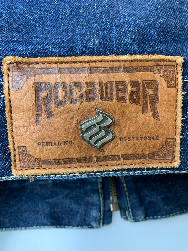 【中古品】【メンズ】 ROCAWEAR ロカウェア ZIP UP DENIM JACKET ジップアップ デニム ジャケット メンズ アウター Gジャン 142-260625-hu-21-min サイズ:XL カラー:インディゴ 万代Net店