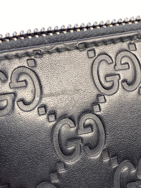 【中古品】【メンズ/レディース】 GUCCI グッチ シマ ラウンドファスナー 長財布 307987・2091 財布 ウォレット 181-260624-hu-14-min カラー:ブラック 万代Net店