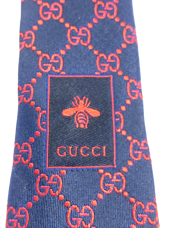 【中古品】【メンズ】 GUCCI グッチ GG柄ネクタイ 小物 183-260711-AS-69-min カラー:ネイビー 万代Net店
