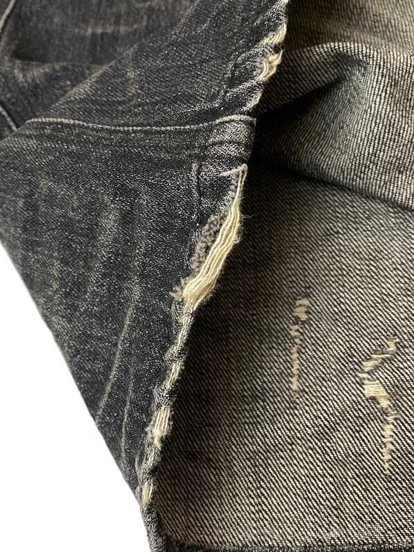 【中古品】【メンズ】 VIRGIN ATRAXIA ヴァージン アタラクシア STANED WRINKLED WIDE FLARE JEANS ワイドフレアジーンズ メンズ ボトムス ジーンズ 152-260717-em-53-min サイズ:2 カラー:インディゴブラック 万代Net店
