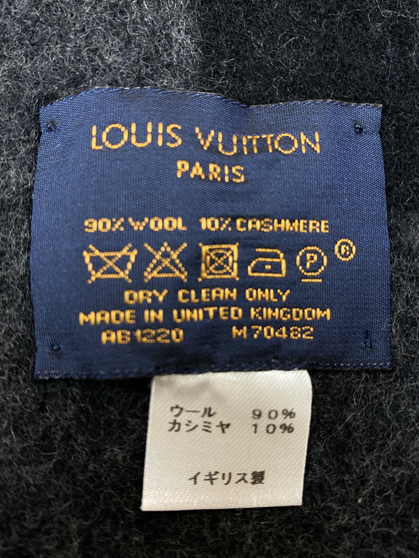 【中古品】【メンズ/レディース】 LOUIS VUITTON ルイ・ヴィトン エシャルプ カーディフ マフラー 179-260729-AS-57-min カラー:ブラック/グレー 万代Net店