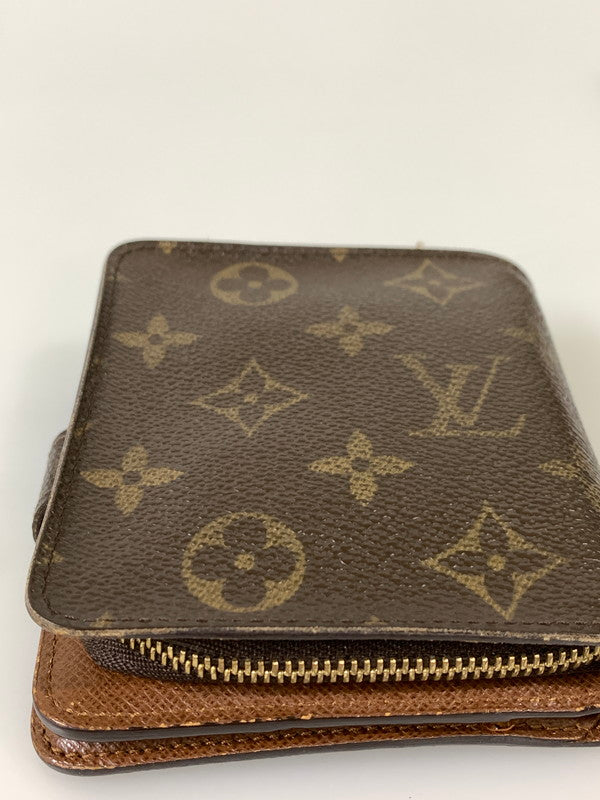 【現状渡し品】【メンズ/レディース】 LOUIS VUITTON ルイ・ヴィトン モノグラム コンパクト ジップ M61667 CT0081 2つ折り財布 ウォレット 179-260817-em-19-min カラー:ブラウン 万代Net店
