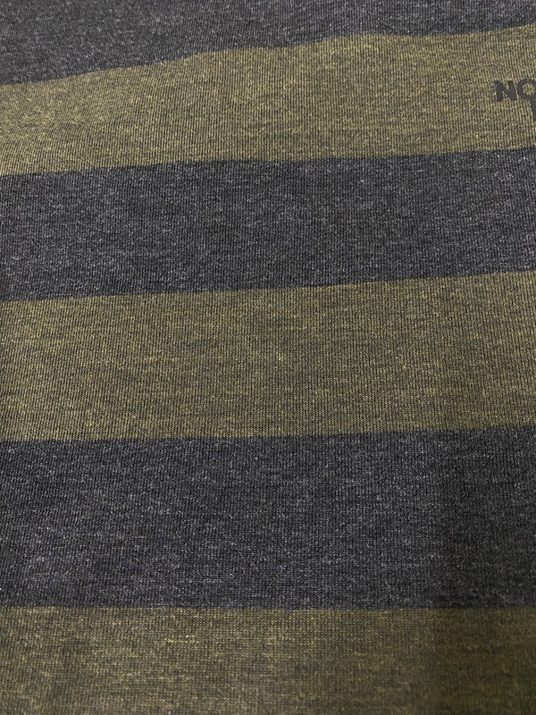 【中古品】【メンズ】 THE NORTH FACE ザ ノースフェイス ボーダー SS TEE NT32082 ショートスリーブ 半袖 Tシャツ ティーシャツ 144-260822-hu-05-min サイズ:L カラー:グレー/グリーン 万代Net店