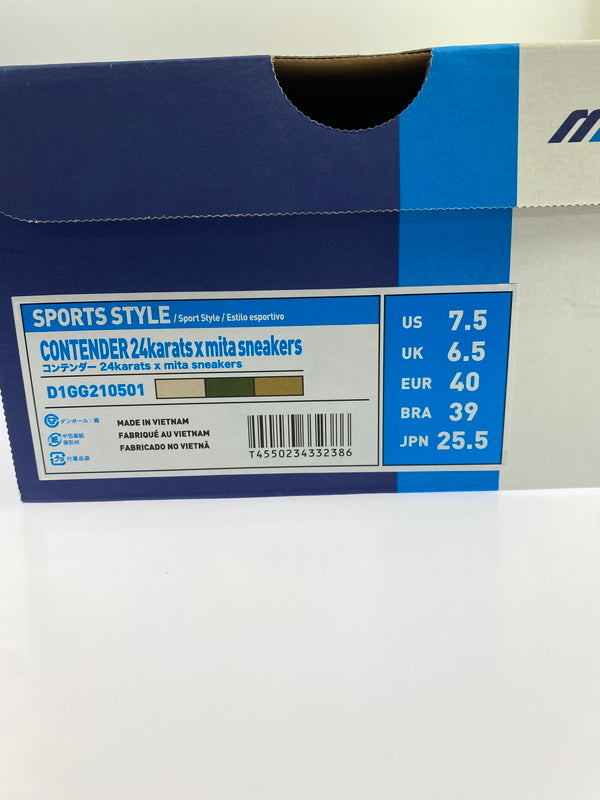 【中古品】【メンズ】 MIZUNO ミズノ × 24KARATS 24カラッツ × MITA ミタ SNEAKERS CONTENDER D1GG210501 スニーカーズ コンテンダー メンズ スニーカー シューズ 靴 162-260825-em-32-min サイズ:25.5cm カラー:OLIVE BROWN WHITE 万代Net店