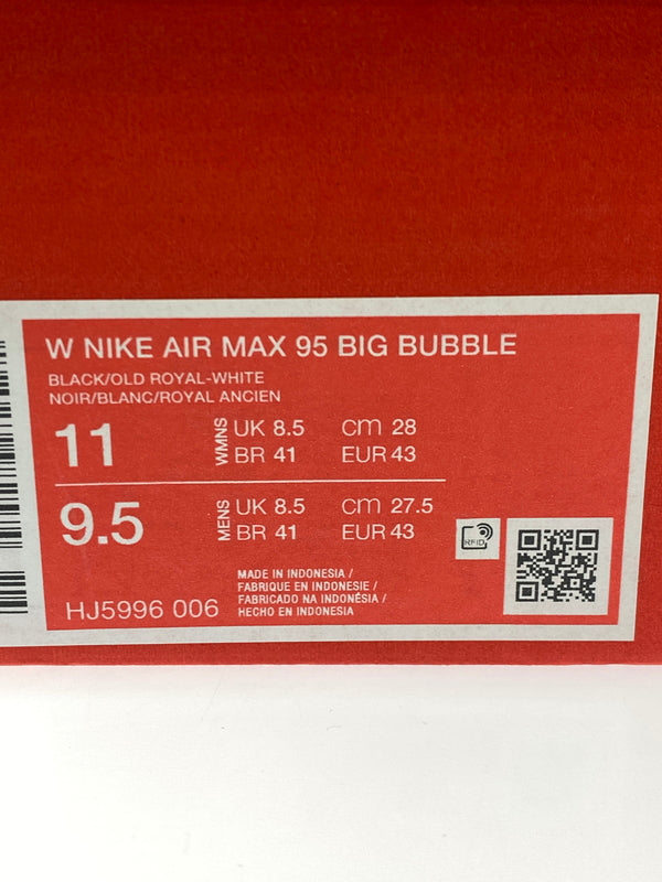 【中古美品】【メンズ】 NIKE ナイキ HJ5996-006 WOMEN'S AIR MAX 95 BIG BUBBLE ウイメンズ エアーマックス ビッグバブル スニーカー 靴 160-260902-jt-05-min サイズ:US 11 28.0cm カラー:BLACK/OLD ROYAL-WHITE 万代Net店