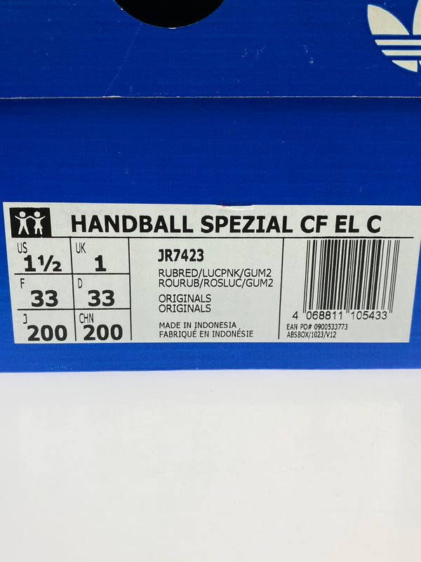 【中古美品】【キッズ】 ADIDAS アディダス HANDBALL SPEZIAL CF EL JR7423 ハンドボール スペツィアル コンフォート クロージャー スニーカー 靴 161-260902-jt-24-min サイズ:US 1 1/2 20.0cm カラー:RUBRED/LUC PINK 万代Net店